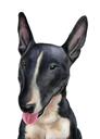 Custom Bull Terrier färgad karikatyrteckning från foton