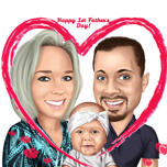 Happy First Father's Day Caricature Gift