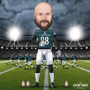 Fan on Baseball Stadium Caricature