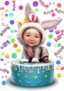 Toddler Cartoon from Photos in Colored Style