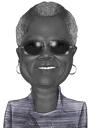 Caricature de grand-mère en noir et blanc