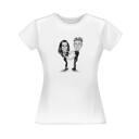 Valentine's Day Couple Caricature T-Shirt Gift Hand Drawn from Photos