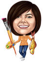 Head and Shoulders Painter Artist Caricature Drawing from Photos