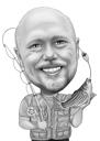 Regalo personalizzato con caricatura di un pescatore
