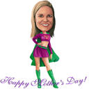 Superhero Mom Caricature