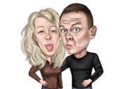 Karikatura páru z fotografie