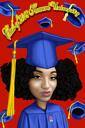 Caricature de remise des diplômes avec arrière-plan flou