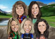Custom Farewell Team Cartoon Portrait