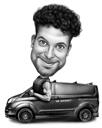 Homem no Carro - Preto e Branco