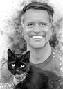 Graphite Portrait for Pet Owner Custom Gift: Hand-Drawn from Photos