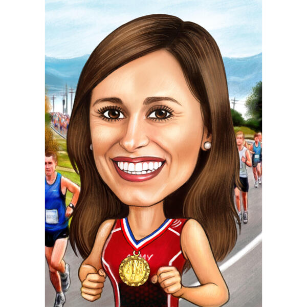 Karikatura běžeckého maratonu