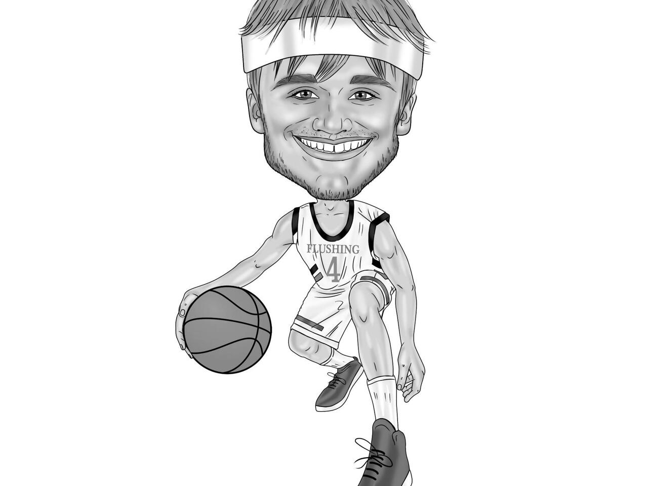 Caricatura de jogador de basquete