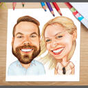 Caricatura de pareja feliz como impresión de póster - Regalo para amigos