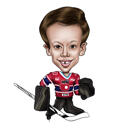 Hockey Kid karikatur fra foto