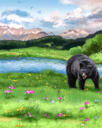 retrato de caricatura de urso