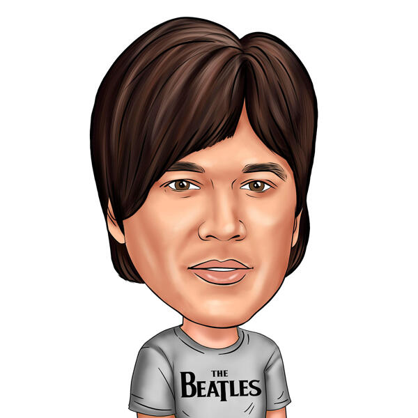 Caricature des Beatles: l'image du t-shirt des Beatles