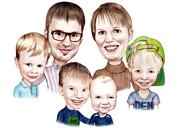 Large Family Caricature