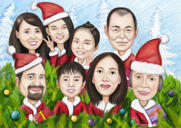 Caricatura de Natal do Santa Hats Corporate Group