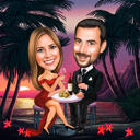 Dibujo de caricatura de pareja para propuesta