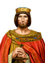 Valokuvista piirretty räätälöity kuninkaan muotokuva