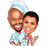 Caricatura di coppia di chef
