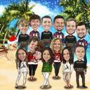 Caricatură de felicitare tropicală de Crăciun