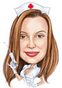 Caricature d'infirmière à partir de photos en style coloré