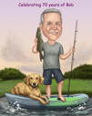 Hand-Drawn Fishing Caricature – Personalized Digital Portrait