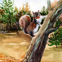 Any Pet Painting from Photos with Background: Watercolor Style