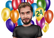 Custom Birthday Boy Caricature from Photo