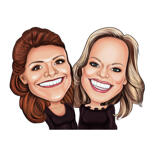 2 Sisters Exaggerated Caricature