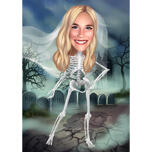 Desenho de caricatura personalizado de Halloween