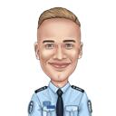 Retrato personalizado de policial em caricatura a partir de foto