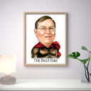 Portret de bărbat personalizat din fotografie pe pânză pentru cadou de Ziua Tatălui