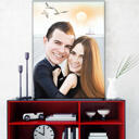Two Persons in Love Caricature from Photos as Custom Gift on Poster