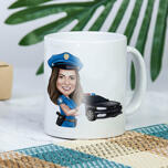 Custom Female Officer Mug with Caricature