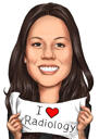 Benutzerdefinierte Person Cartoon Karikatur mit Schild