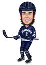 Hockey Cartoon Portrait on White Background