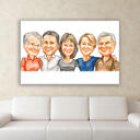 Group Canvas Caricature in Colored Style