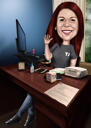 Custom Project Manager Caricature Gift from Photo in Color Style