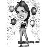 18th Anniversary Birthday Caricature