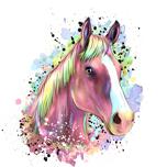 Caballo salvaje en estilo acuarela pastel
