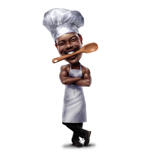Funny Chef with Spoon in Mouth