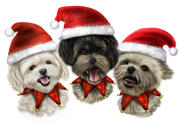 Групповая открытка с рождественскими домашними животными
