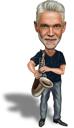 Full Body Person Caricature with Music Instrument from Photos