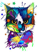 Kattenkunst%3A+aangepaste+aquarel+kat+schilderij