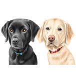 Porträtzeichnung mit zwei Labradoren