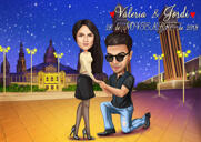 Retrato de propuesta de pareja para regalo de compromiso