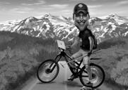 Caricature de vélo à partir d'une photo pour un cadeau