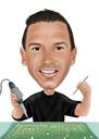 Caricatura do Dia do Trabalho com Fundo Personalizado